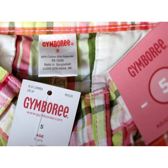 2010 Gymboree Citrus Cooler Plaid Shorts sz 5 Pink Yellow Lemon Summer Bows - Picture 7 of 8